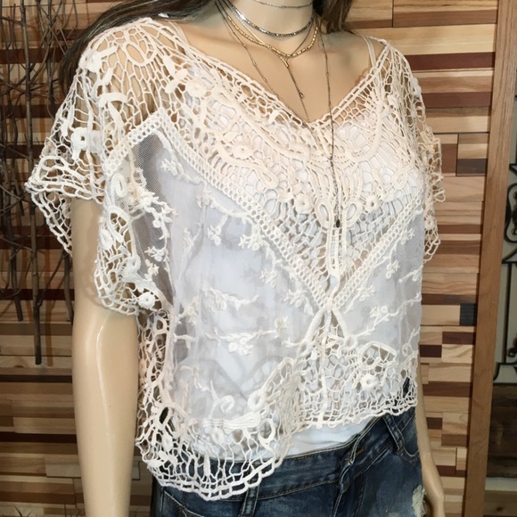 NEW LACE and MESH CROP TOP ~ last 1 - Picture 14 of 14